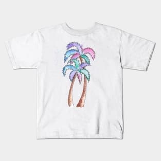 Summer Watercolor Palm Trees Kids T-Shirt